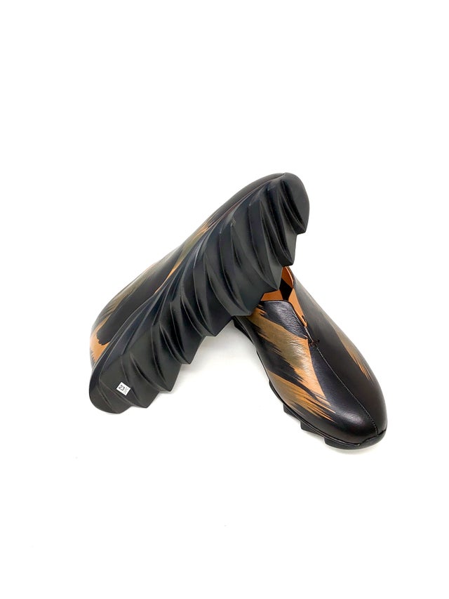 美品 PIONERO ダークブラウン レザー ブーティ ヒール8cm 24.0 Pionero online shop