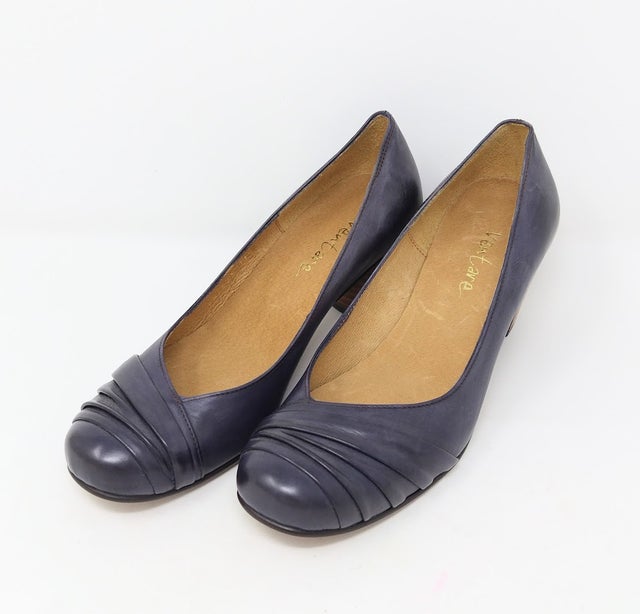 美品 PIONERO ダークブラウン レザー ブーティ ヒール8cm 24.0 Pionero online shop